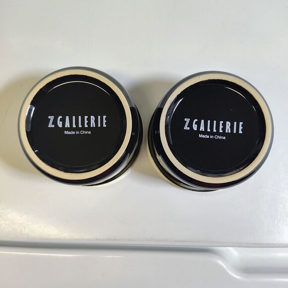 Jars w/ Lids Z Gallerie Two Multi Use Storage Black Ceramic - Picture 5 of 8